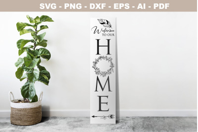 Vertical Welcome Sign boho design