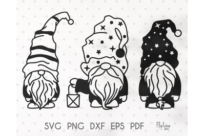 Nordic Gnome SVG &amp; PNG clipart, Garden Gnome.