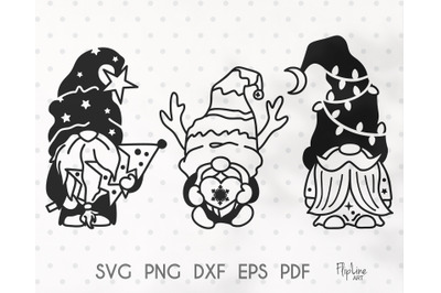 Christmas gnome SVG &amp; PNG clipart, Garden Gnome.
