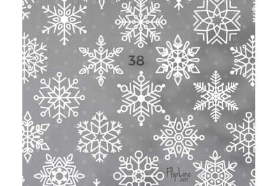 Snowflake bundle SVG &amp; PNG clipart. Christmas decoration.