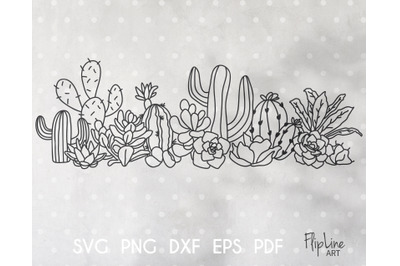 Boho Cactus SVG &amp; PNG clipar, Succulent.