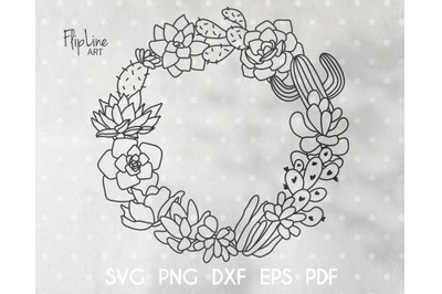 Boho Cactus Monogram SVG &amp; PNG clipart.