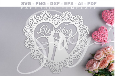 Wedding Papercut Template SVG