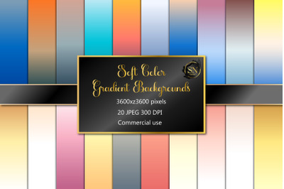 Pastel Rainbow Gradient digital paper pack, digital background