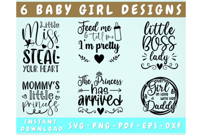 Baby Girl SVG Bundle, 6 Designs, Feed Me And Tell Me I&#039;m Pretty SVG