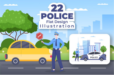 22 Police Design Illustration