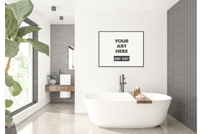 Interior scene artwork background frame mockup