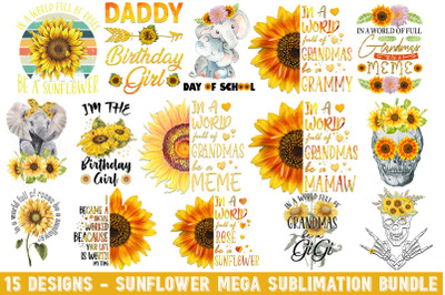 Sunflower Quotes Bundle Sublimation