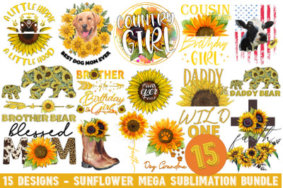Sunflower Sayings Bundle Sublimation