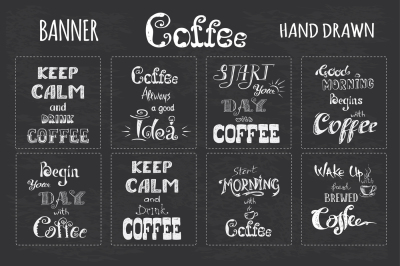 Set Coffee label or banner
