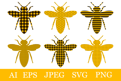 Bees SVG. Bees sublimation. Bees buffalo plaid. Bees stripes