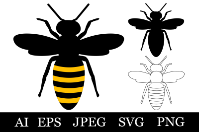 Bees sublimation. Bees silhouette. Bees coloring. Bees SVG