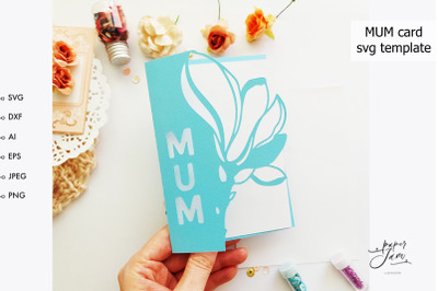 Mother&#039;s Day card svg papercut template for Cricut
