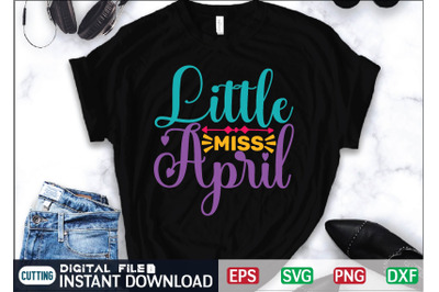 Little Miss April svg cut file