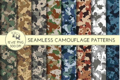 Seamless Textured Camouflage Patterns