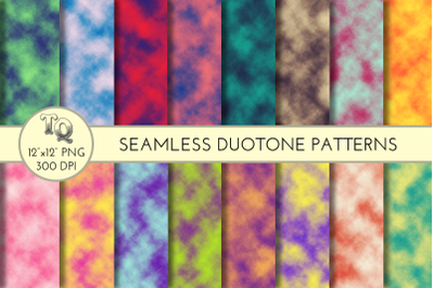 Seamless Textured Duotone Patterns