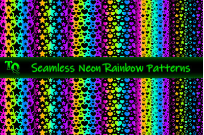 Seamless Neon Rainbow Patterns