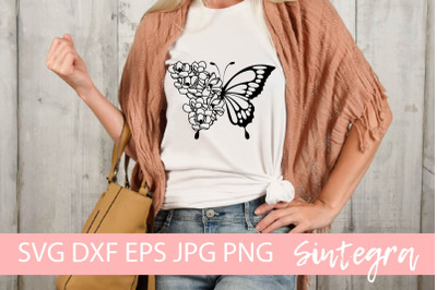 Floral Butterfly Animal SVG File