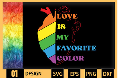 Love Is My Favorite Color Rainbow Heart