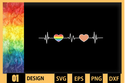 Rainbow heartbeat LGBT Pride