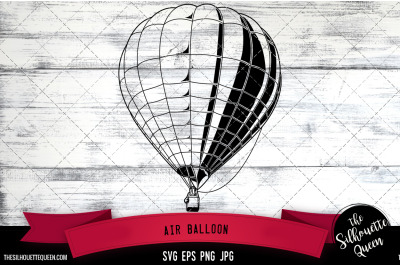 Air Balloon Vector Logo, Transportation Rental Company, Clipart