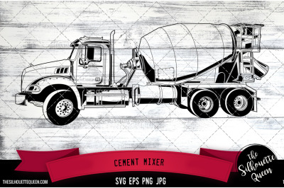 Cement mixer Vector Logo, Transportation Rental Company, Clipart