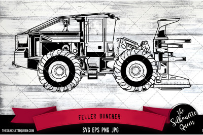 Feller Buncher 2 Vector Logo, Transportation Rental Company, Clipart