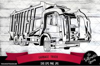 Garbage Truck Vector Logo, Transportation Rental Company, Clipart