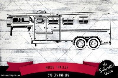 Horse Trailer Vector Logo, Transportation Rental Company, Clipart