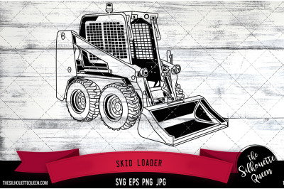 Skid Loader Vector Logo, Transportation Rental Company, Clipart