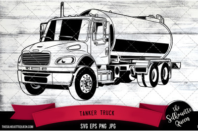 Tanker Truck Vector Logo, Transportation Rental Company, Clipart