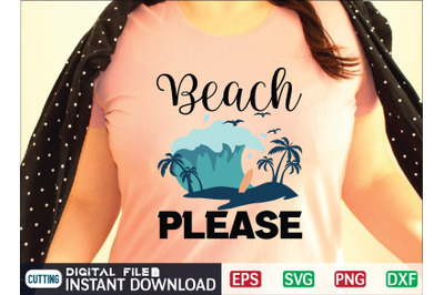 Beach please  svg cut file