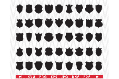 SVG War Shields, Black Silhouettes, Digital clipart