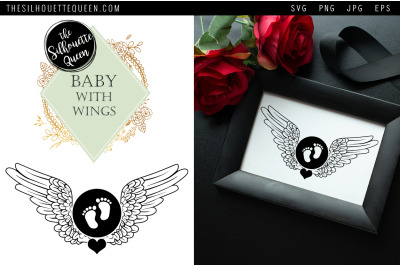 RIP Baby Dog with Angel Wings SVG, Memorial Vector, Sympathy Svg