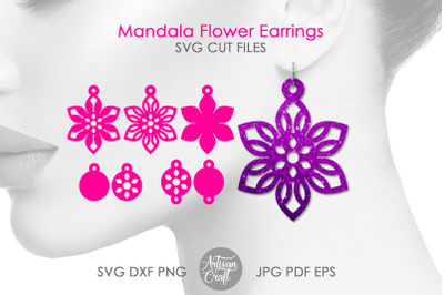 Earring SVG files, mandala earring SVG, laser cut jewelry files