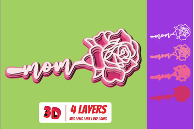 3D Mothers Day SVG