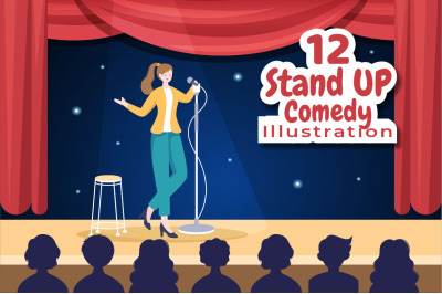 12 Stand Up Comedy Show Illustration