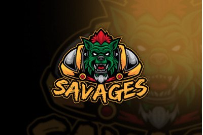 Savages Orc Esport Logo Template