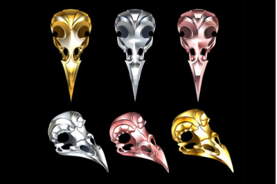 Metal Bird Skulls