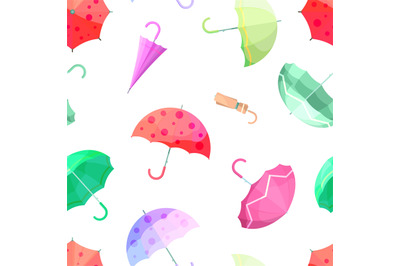 Umbrella pattern. Colorful umbrellas, autumn accessories background. C