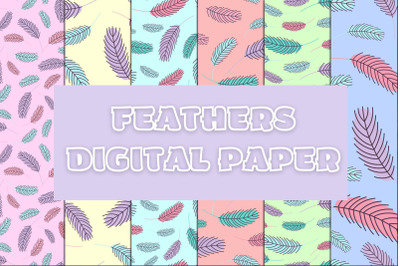 Feathers seamless patterns pack