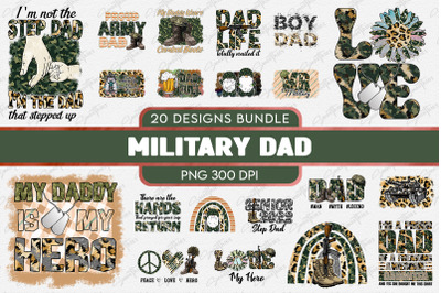 Military Dad PNG Father&#039;s Day Bundle