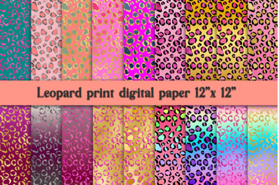 Pink leopard digital paper | Pink and gold backgrounds