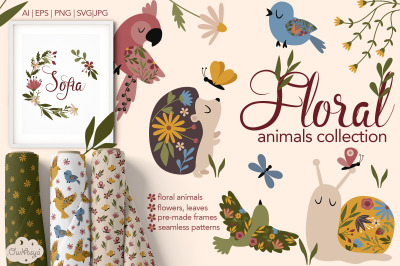 Floral animals collection