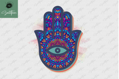 Hamsa Mandala Yoga Hand Of Fatima Symbol