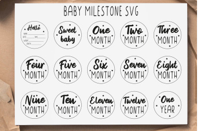 Baby Milestones Bundle SVG, Baby monthly milestone SVG/PNG