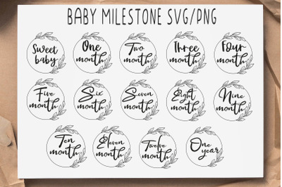Baby floral milestone SVG, Newborn SVG, Stickers SVG