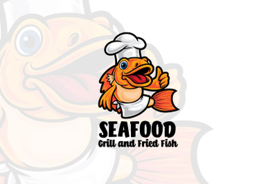 Fish Chef Cartoon Mascot Logo