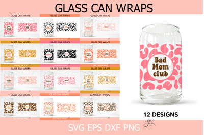 Glass can wrap SVG PNG Funny Leopard designs svg png
