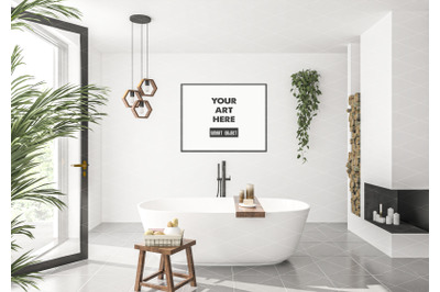 Interior scene artwork background frame mockup